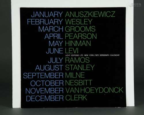 Licht Serigraph Calendar. 10 Signed Prints. 1972.
