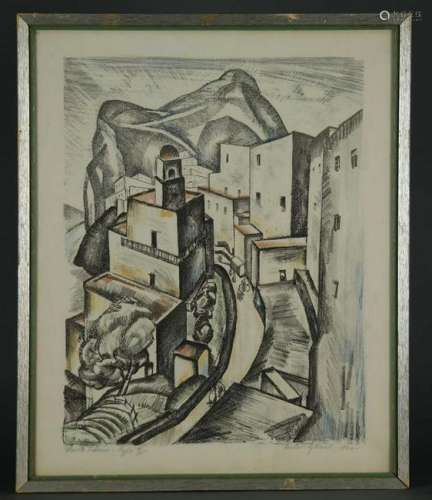 Vaclav Vytlacil. Litho. Monte Tiberio-Capri. 1924.