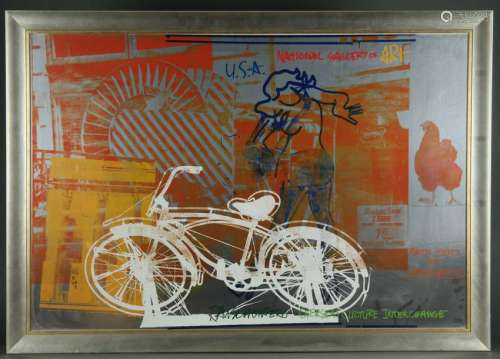 Rauschenberg. Foil Silkscreen. Bicycle. 1991.