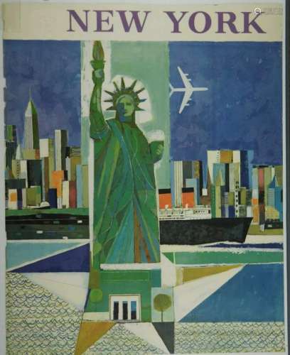Webber. Lithograph Poster. American Air. New York.