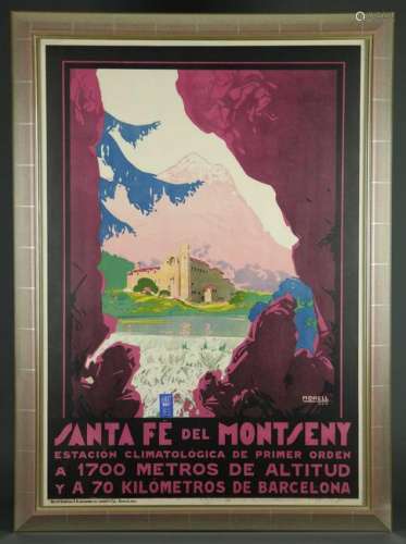 Jose Morell. Travel Poster. Santa Fe Del Montseny.