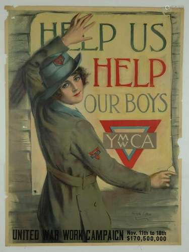 Help Us Help Our Boys YWCA. WWI Poster.