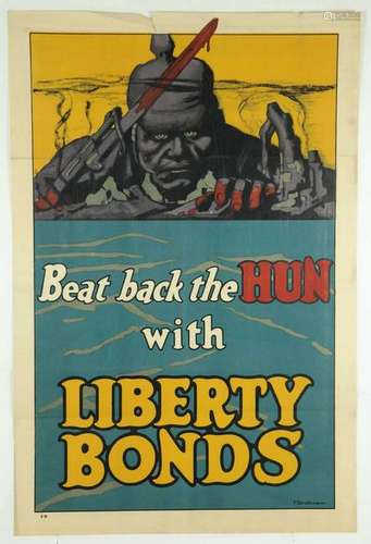 Beat Back the Hun with Liberty Bonds. WWI Poster.