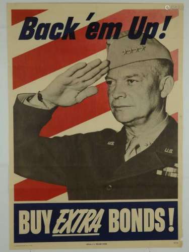 Back 'Em Up! Eisenhower. WWII Poster.