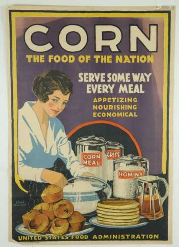 CORN The Food of the Nation. WWI Poster.