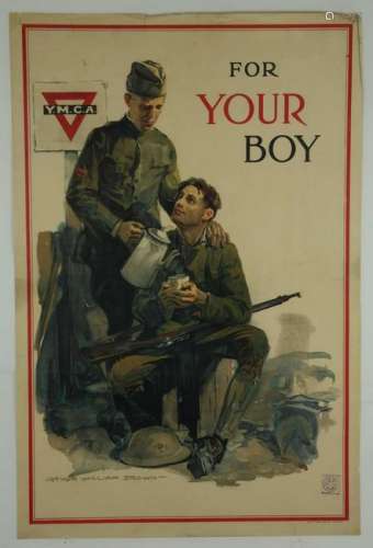 YMCA For Your Boy. WWI Poster.