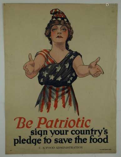 Be Patriotic. Save the Food. WWI Poster.