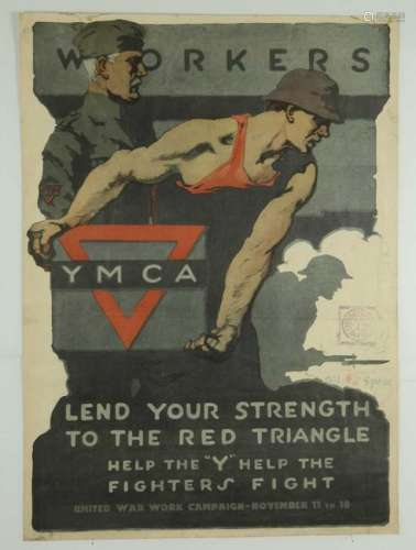 Lend Your Strength to the Red Triangle. WWI Poster