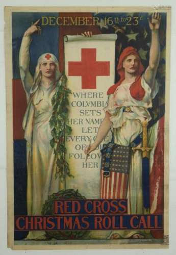 Group of Three WWI Red Cross Christmas Posters.