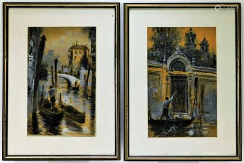 PR J. F. Burns Gondolier Genre Paintings