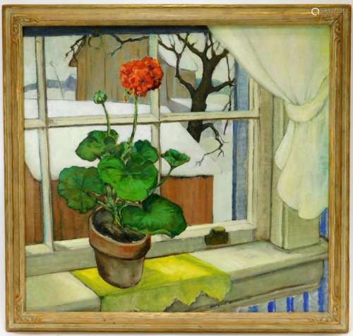 Abigail Brown Winter Window Still Life Painting