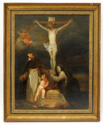 Follower of Anthony van Dyck Crucifixtion Painting