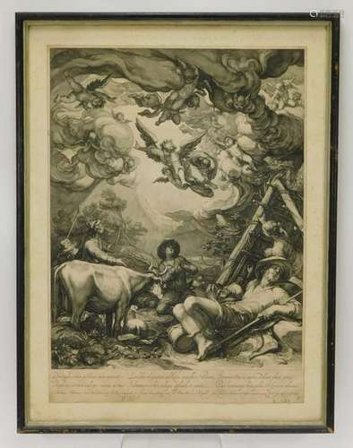 Abraham Bloemaert Religious Genre Scene Etching