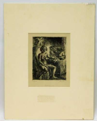 John Sloan Ashcan Social Realist Nude Etching