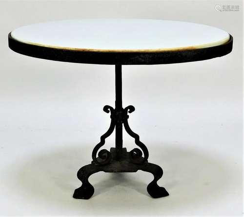 Antique Wrought Iron Vitrilite Miniature Table