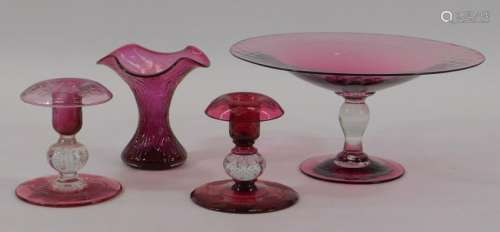 4PC Pairpoint Rosaria Glassware