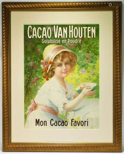 French Van Houten Cocoa Advertising Poster