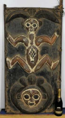 African Dogon Effigy Carved Wood Door
