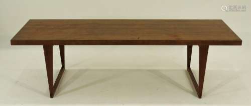 Danish Modern Solid Walnut Tapered Leg Sofa Table