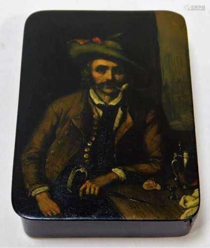 Stobwasser German Portrait Painted Snuff Box