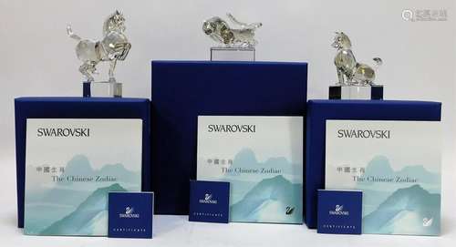 3PC Swarovski Zodiac Collection Figurines