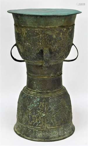 Old Chinese Decorative Bronze Rain Drum