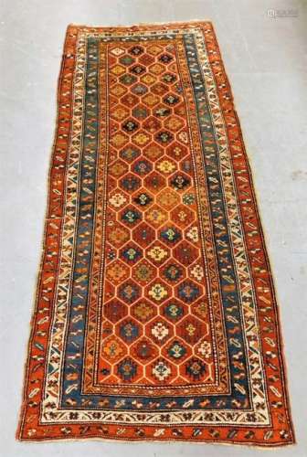 Caucasian Geometric Carpet Runner