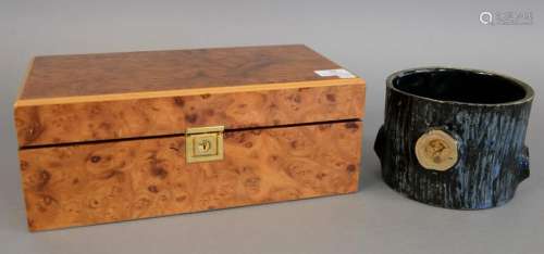 Dunhill burl wood humidor cigar box along with