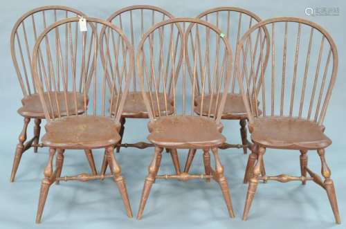 Warren Chair Works set of six Windsor style side