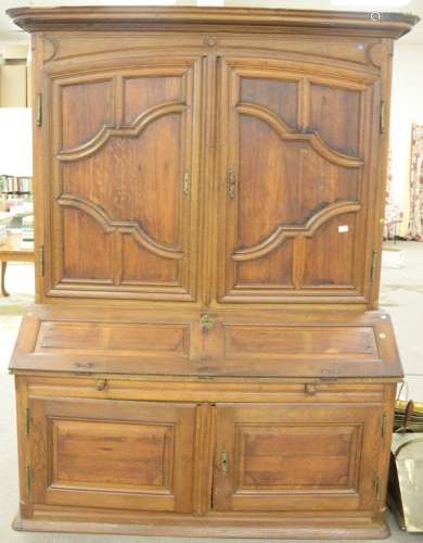 Regence provincial oak and fruitwood bureau a deux