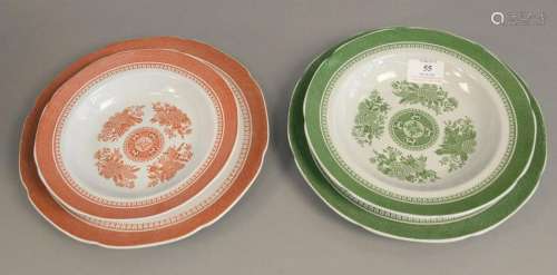 Two Spode Fitzhugh partial dinner sets, two colors