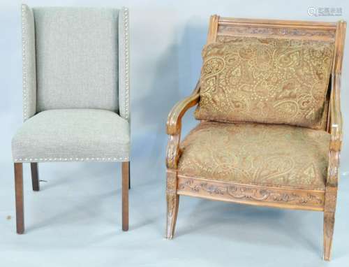 Three piece lot to include oversized upholstered