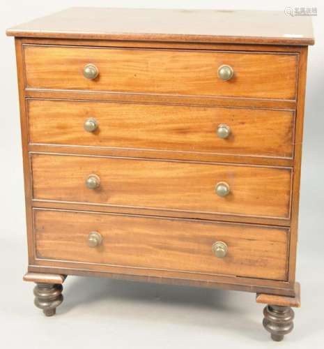 Diminutive mahogany chest. ht. 28 1/2 in., wd. 26 in.,