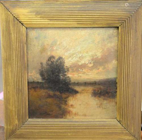 Edward B. Gay (1837-1928), oil on panel, Evening Glow