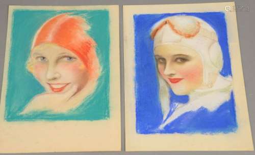 Charles Sheldon (1889-1960), pair of pastel on paper,