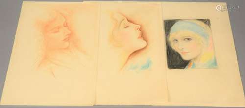 Charles Sheldon (1889-1960), set of three pastel mixed