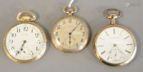 Lot with three open face pocket watches including