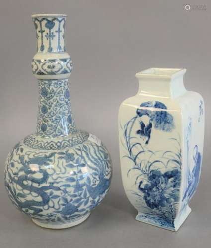 Two Chinese blue and white porcelain vases, ht. 15 in.;
