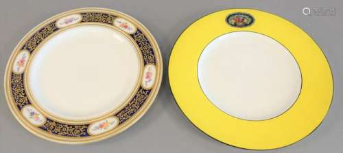 Two sets of plates, twelve royal worcester yellow