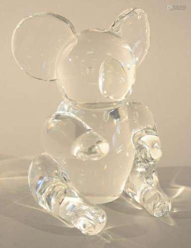 Large Steuben Great Koala Bear crystal sculpture,