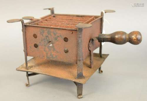 Wrought iron revolutionary war camp stove with wood