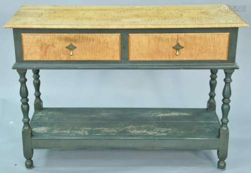 Kevin John Wheeler tiger maple server with two drawers,