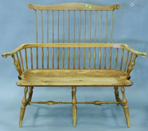 D.R. Dimes Windsor style bench (seat worn). ht. 44 in.,