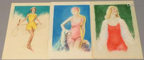 Charles Sheldon (1889-1960), set of three Illustration