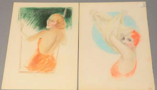 Charles Sheldon (1889-1960), pastel and pencil on