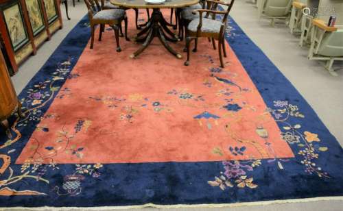 Chinese Art Deco Oriental carpet (slight wear), 10' x