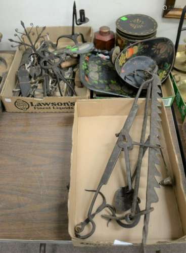 Three box lots to include Primitive and Iron lot with