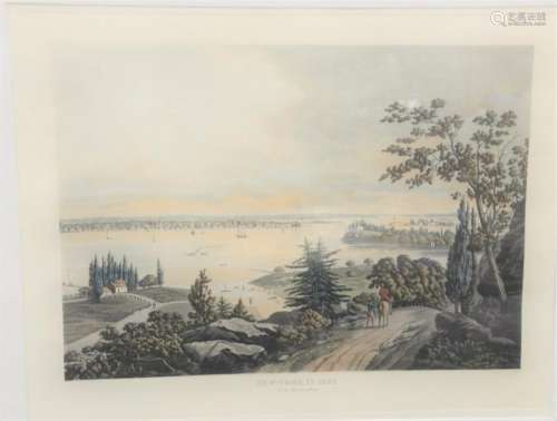 Colored engraving, New York in 1822 from Weehawken,