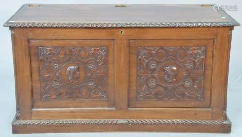 Mahogany lift top chest. ht. 25 in., top: 20
