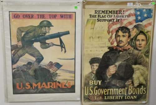Eight original American WW1 posters to include